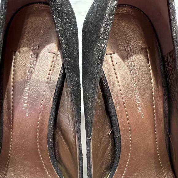 Pewter high heel platform shoes - Picture 3 of 9